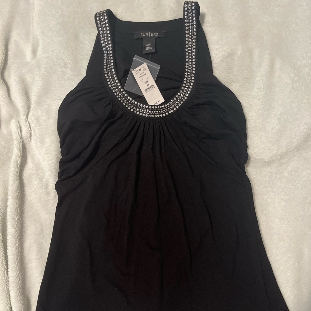 Black XS White House/Black Market Blouse